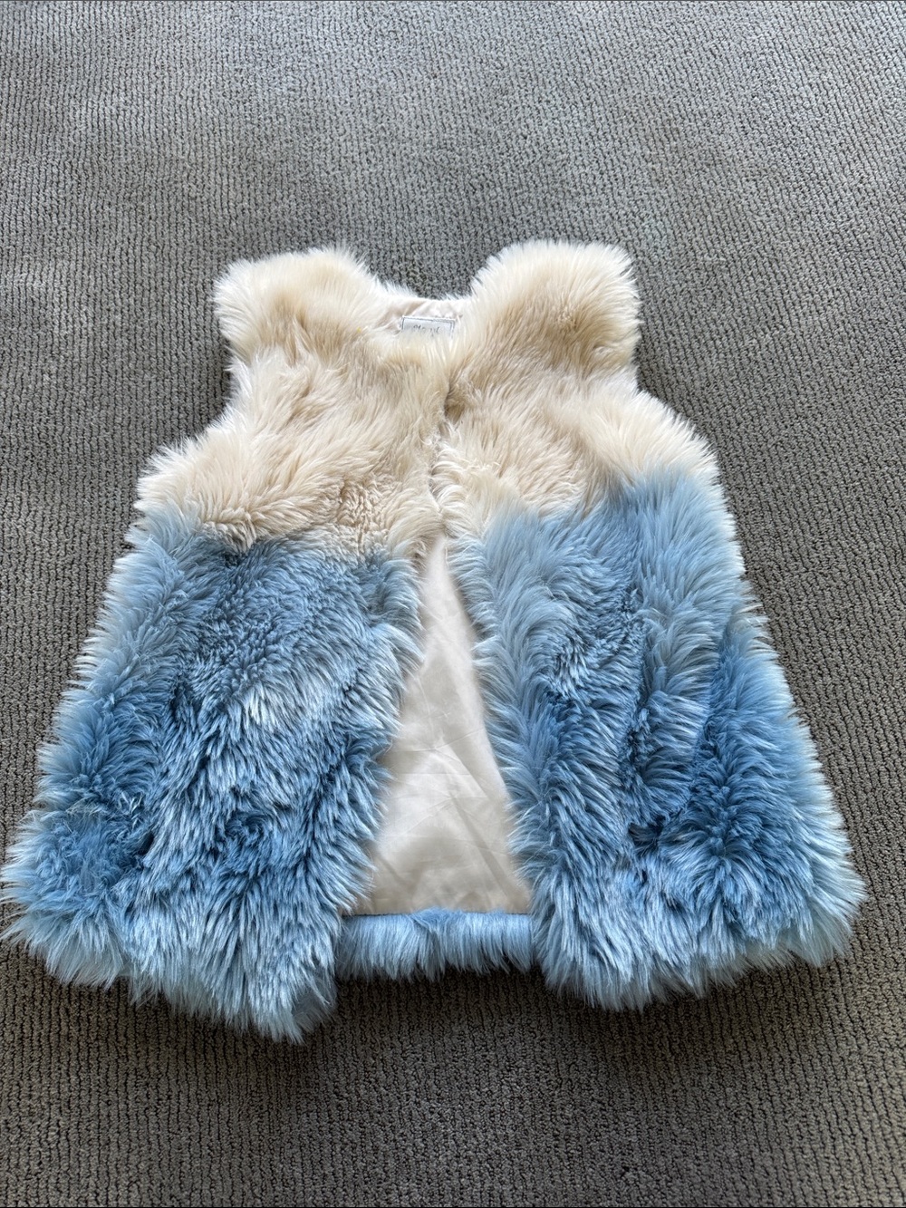 Mayoral Blue and Cream Faux Fur Vest for Kids